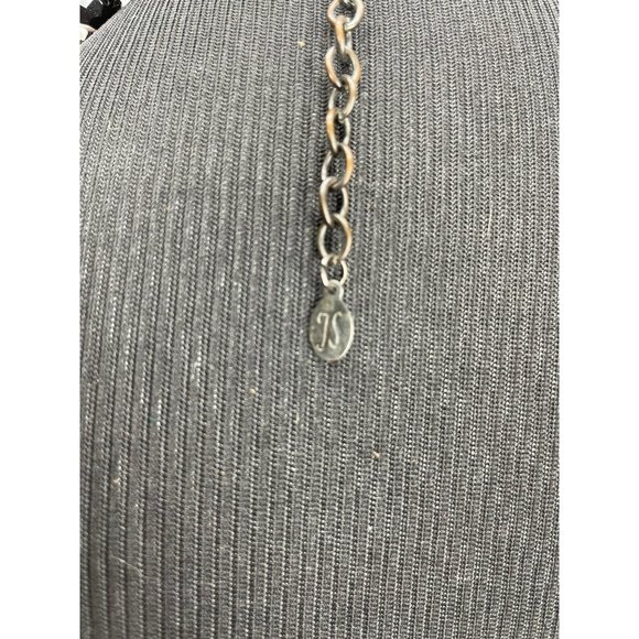 Vintage JS Signed Women's Black Iridescent Beaded Lobster Clasp Fashion Collar N - Picture 3 of 10